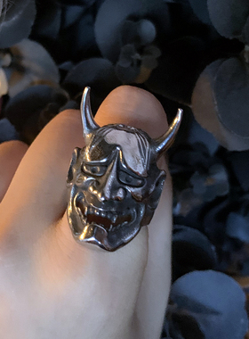 男生朋克暗黑纹身设计戒指小众