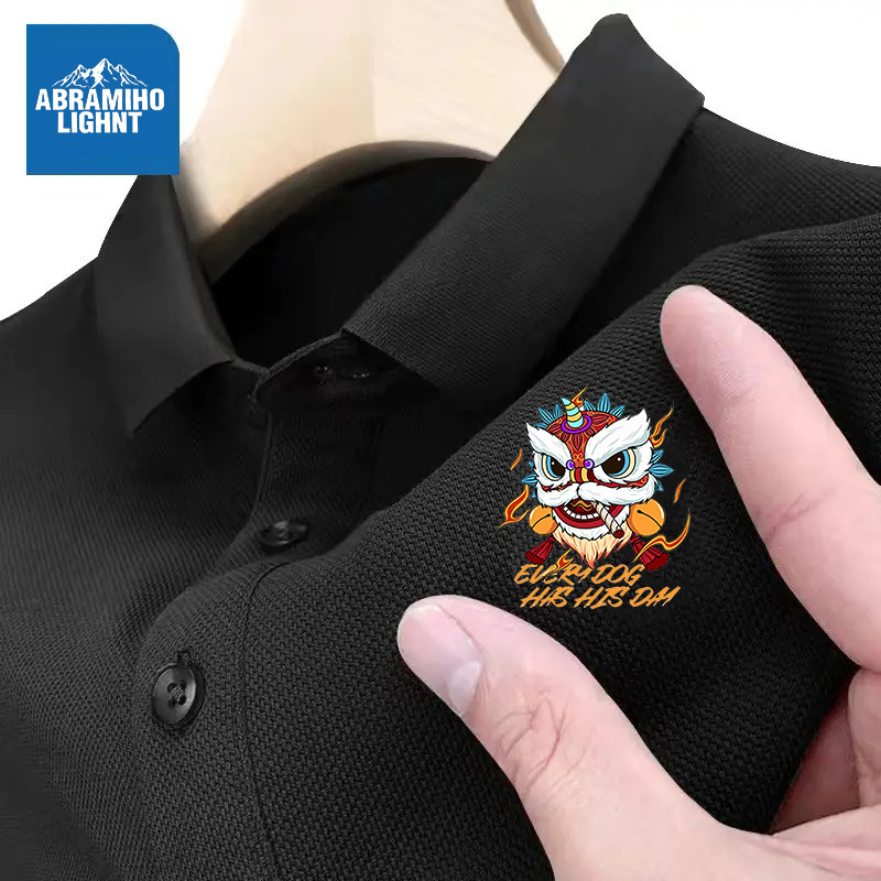 polo衫短袖修身纯色男士保罗带领翻领T恤工作服透气休闲简约国潮