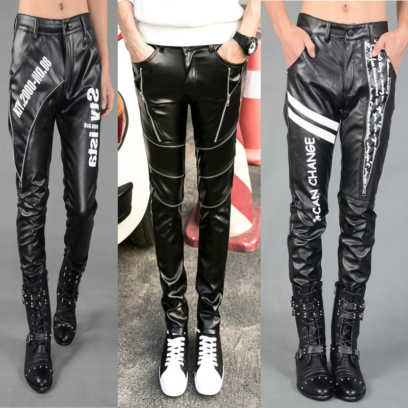 包邮秋季冬季男士拉链皮裤霸气舞台表演男皮裤机车摩托车皮裤子男在类目 男装, 皮裤中 - 来自Buy2taobao.com提供专业的淘宝代购服务