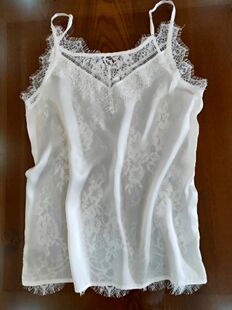 2025夏新款 v领性感镂空蕾丝真丝蚕丝宽松小吊带内搭背心打底女