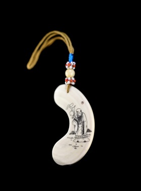 骨雕寿星吉祥如意挂饰