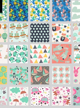 卡通个性流行无缝拼接合成背景PNG图案JPG手机壳包装印花patterns