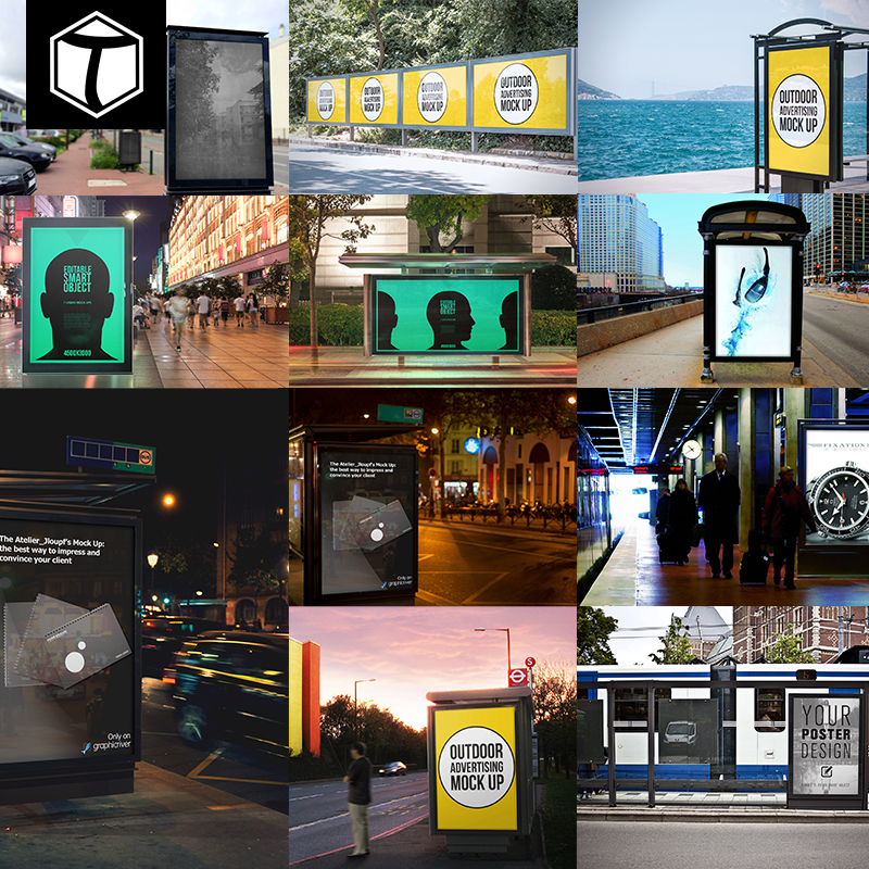 街头 LED灯箱广告牌 公交车站广告牌展示 VI贴图样机PSD模板素材,商务/设计服务,样图/效果图销售,淘宝优惠券,粉丝福利购,淘宝优惠卷