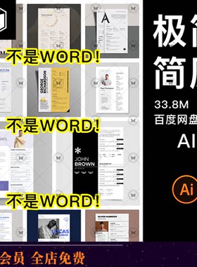 高端简约求职简历AI矢量模板