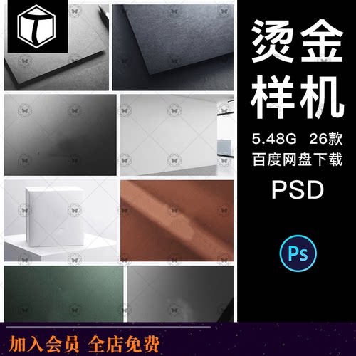 3D立体质感烫金烫银凹凸工艺品牌LOGO展示PSD样机展示VI设计素材 - 封面