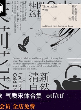 中文宋体中式古风文艺气质宋体免费可商用PS海报Ai字体安装包素材