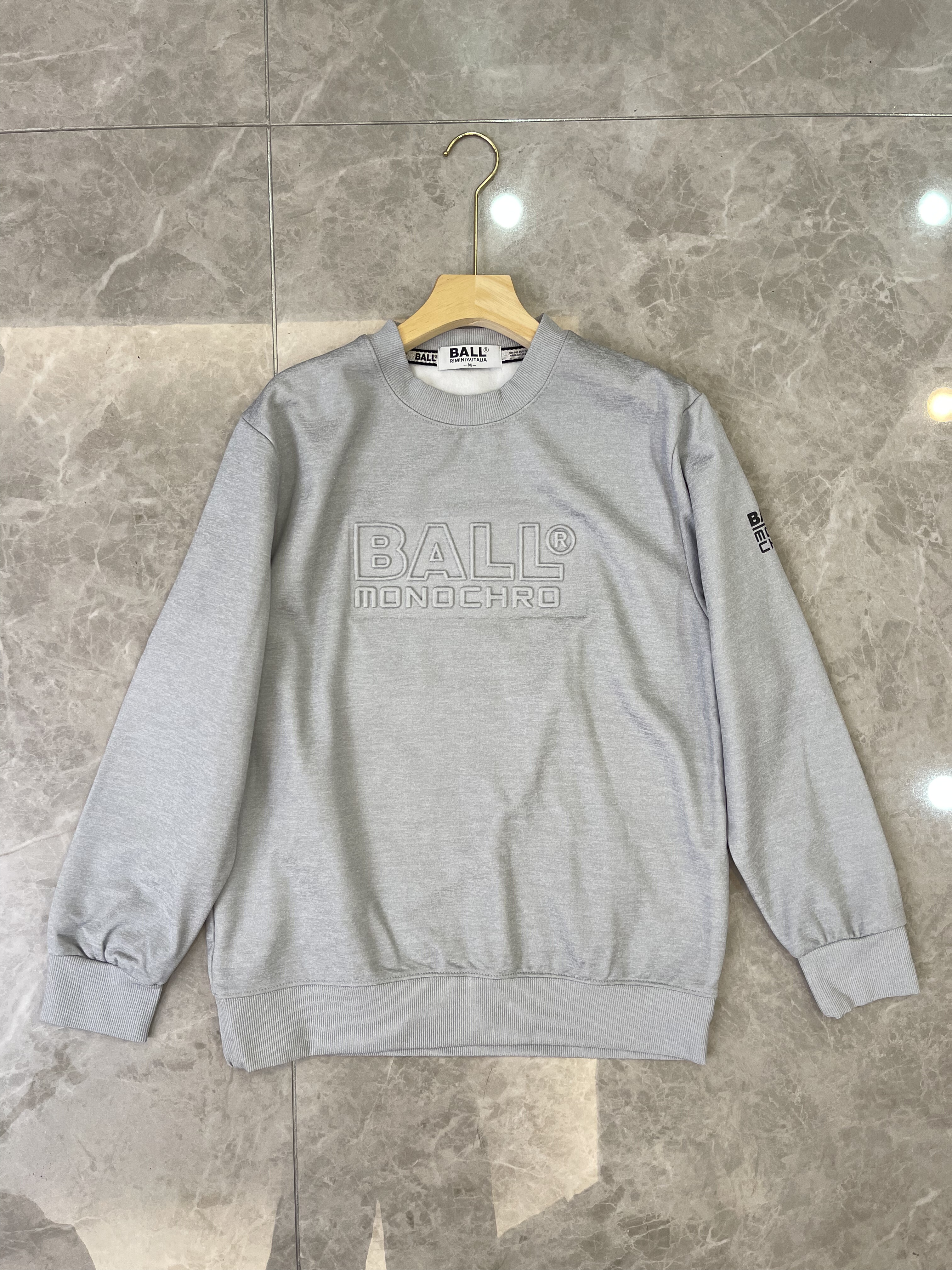 日单尾货BALL男装春秋款圆领长袖T恤男休闲百搭套头卫衣薄绒卫衣