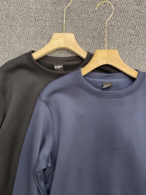 拓路者男士秋冬纯色卫衣户外加绒弹力宽松圆领套头运动卫衣抗皱型