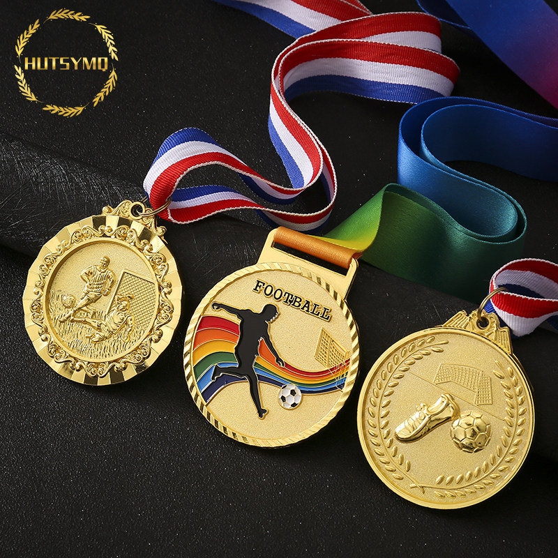 金属足球奖牌定做 运动会比赛奖品 通用大号金牌挂牌奖章奖杯定制