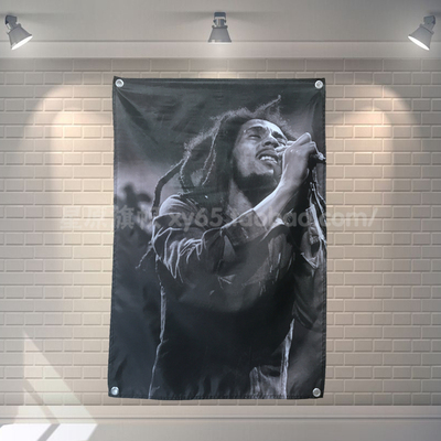 雷鬼bobmarley摇滚风装饰挂旗
