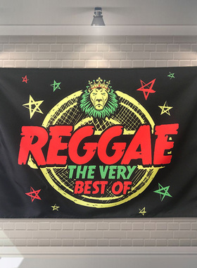 可定制雷鬼REGGAE挂布背景装饰挂旗酒吧摇滚工作室琴行宿舍直播墙