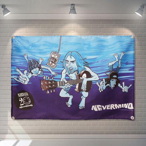 涅槃乐队NIRVANA NEVER MIND酒吧工作室摇滚装饰挂旗背景墙饰挂布 - 封面