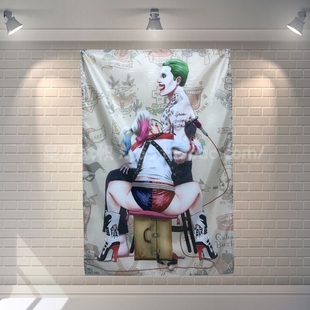 自杀小队 X特遣队纹身刺青工作室装饰挂布挂旗家居酒吧可定做门帘