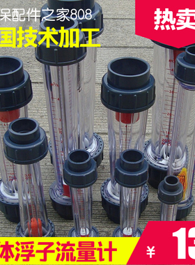 塑料管式转子流量计DN15/25/32/50/65/80浮子液体水流量计管道式