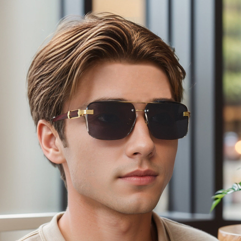 法国chrry koop男士商务双梁太阳镜时尚无框大框驾驶墨镜新款