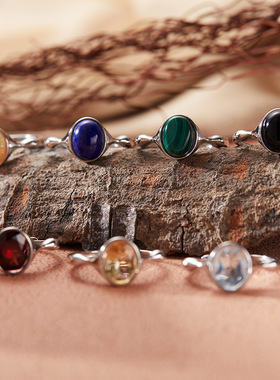 法国chrry koop石榴石彩宝戒指女s925银老师傅精致镶嵌澳宝青金