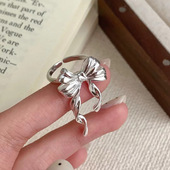 法国chrry koops925银蝴蝶结戒指甜美百搭少女感气质指环小众设计