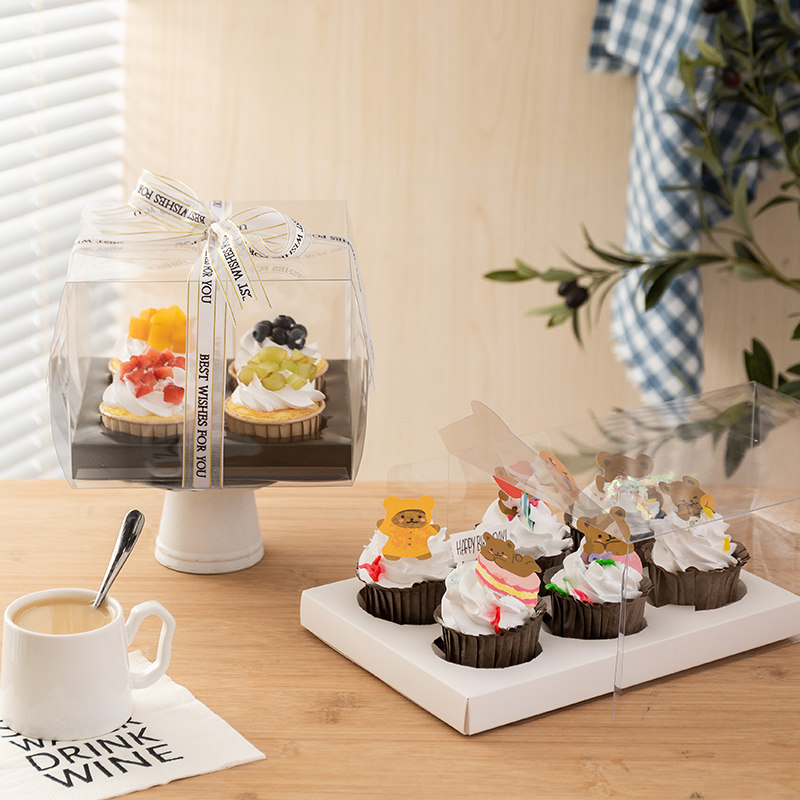 杯子小纸杯包装盒蛋糕手提透明一次性盒6六12粒2装马芬甜品打包盒,厨房/烹饪用具,点心包装盒/包装袋,淘宝优惠券,粉丝福利购,淘宝优惠卷