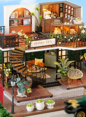 智趣屋diy小屋丛林么么茶手工制作木质房子模型拼装生日礼物女友