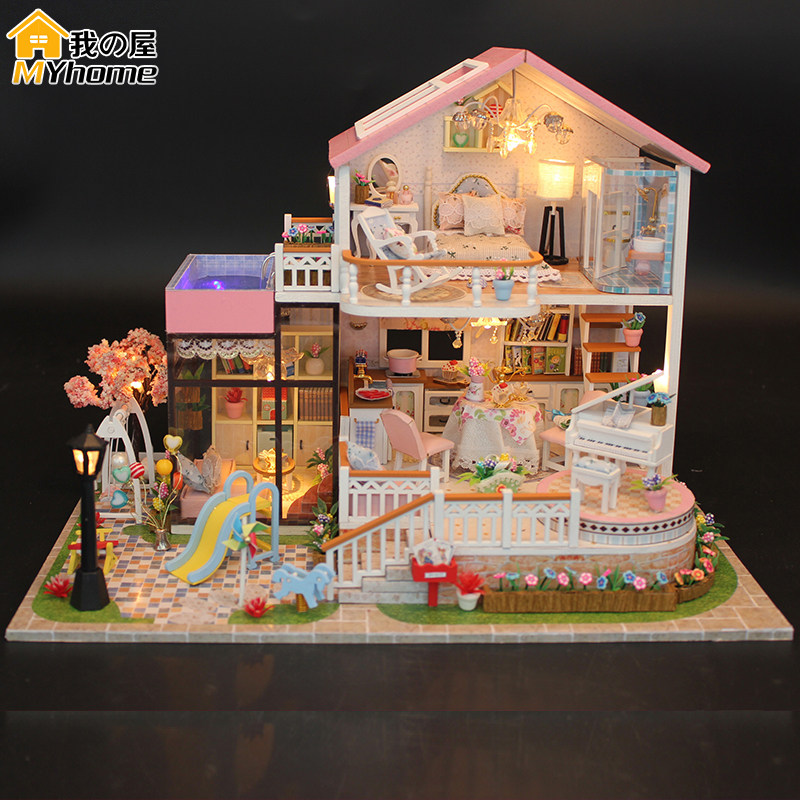 diy小屋甜言蜜语阁楼房子模型手工创意制作拼装别墅送生日礼物女