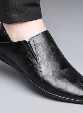 品秀男鞋帕玛特男休闲皮鞋软皮软底一脚蹬懒人驾车鞋南青高端潮鞋
