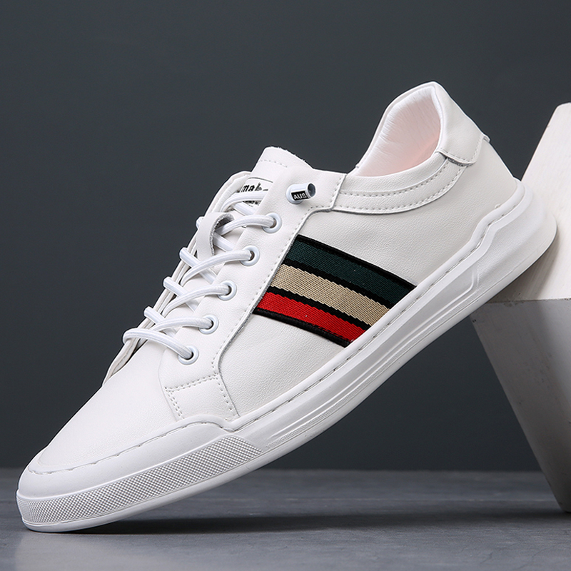 江南袋鼠男鞋夏季透气休闲板鞋软底透气真皮小白鞋男款一脚蹬皮鞋