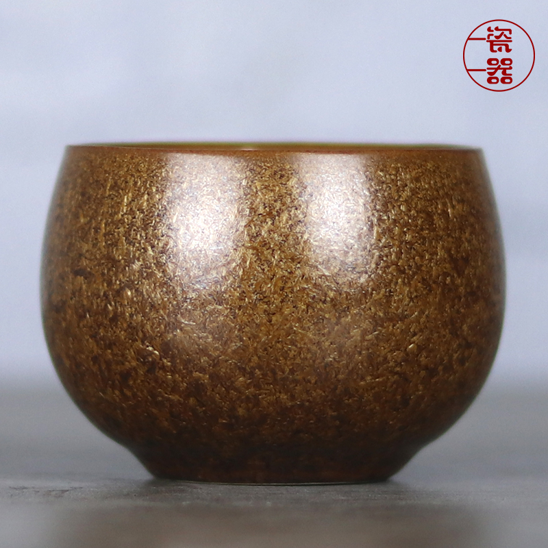 粗陶主人杯喝茶杯复古单个大号大容量家用男士高档个人杯陶瓷杯子