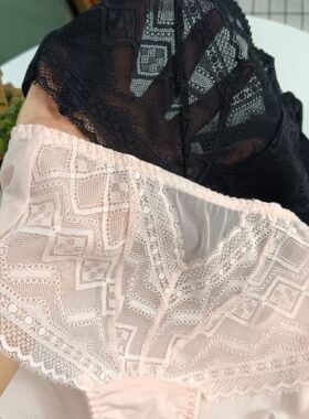 任3条包邮蕾丝无痕女三角内裤韩国出口订单速干网纱包臀冰丝透气