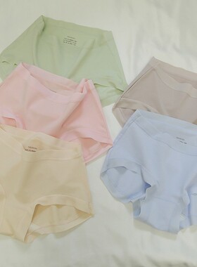 长绒棉女士纯棉内裤抗菌桑蚕丝内档弹力无痕大码韩版中低腰三角裤