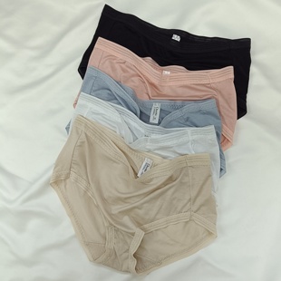 3条包邮高端进口真丝棉韩国原单女士内裤中腰无痕包臀大码三角裤