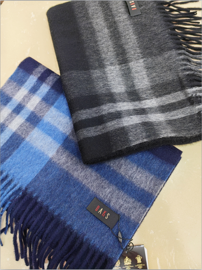 彩虹坊英国daks达克狮韩国专柜秋冬男女100羊绒英伦格子保暖围巾