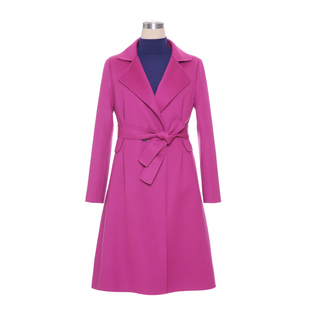 优雅赫本风~鼎级意大利哥伦布羊绒面料~女式秋冬收腰双面羊绒大衣