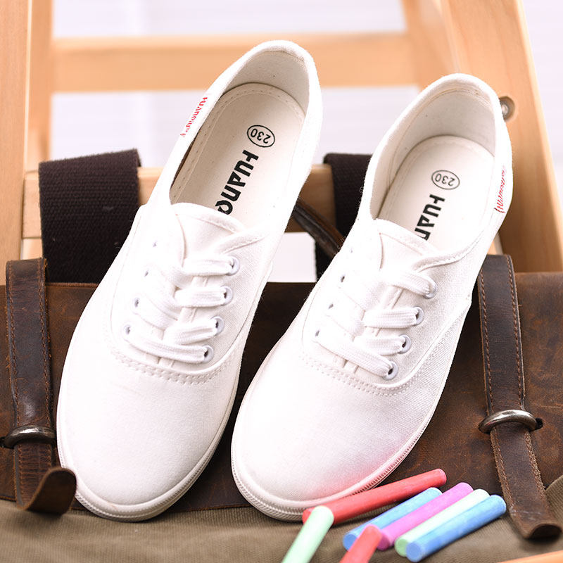 Autumn blackboard shoes Korean flat shoes white shoes theatrical white color with shoes to help low canvas shoes female models