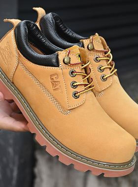 工装鞋男真皮户外休闲皮鞋头层牛皮潮流登山鞋男士大头鞋CATNICA