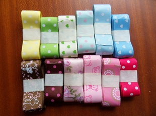 1.5元 一米 韩国23mm进口双面印花缎带 DIY饰品配件材料