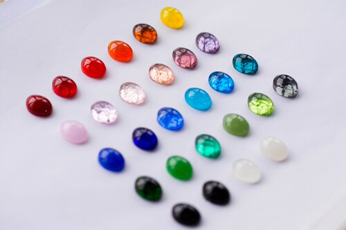 diy糖果色琉璃点翠发簪璎珞戒面
