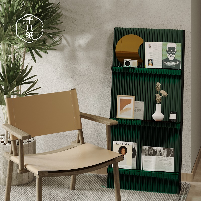 十八纸靠墙置物架展示架展会商场艺术创意陈列架可折叠便携式书架