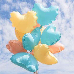 2025年网红20寸波浪纹爱心铝膜气球心形跨年放飞生日拍照道具