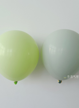 奶油绿色系圆形气球 森系动物生日派对周岁宴气球链装饰布置
