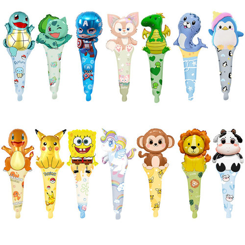 卡通手持棒长条打击棒铝膜气球