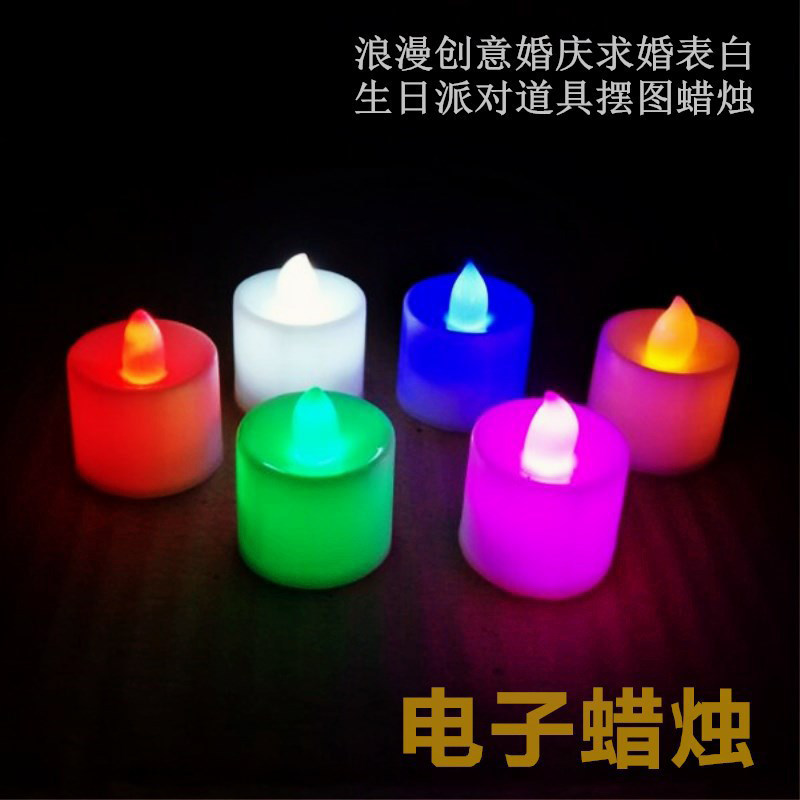 LED电子蜡烛灯 创意婚礼生日婚庆求婚场地布置道具暖白色