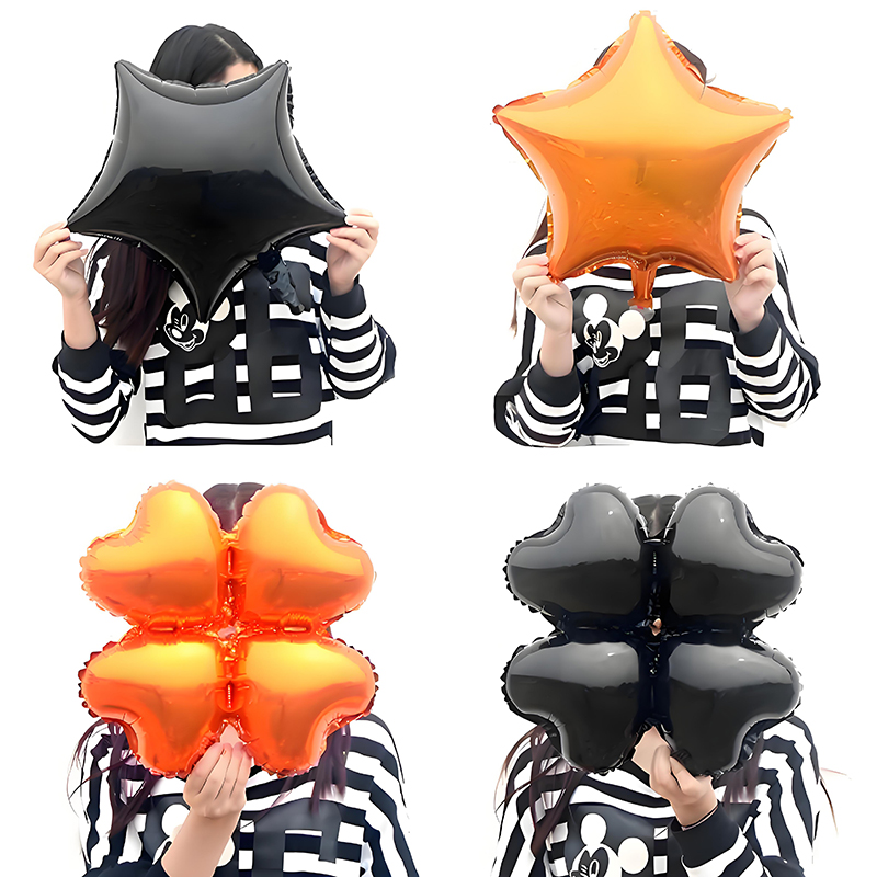 18寸万圣节黑橙色铝膜气球