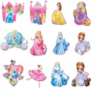 美国进口Anagram灰姑娘贝儿公主冰雪奇缘睡美人铝箔气球生日派对