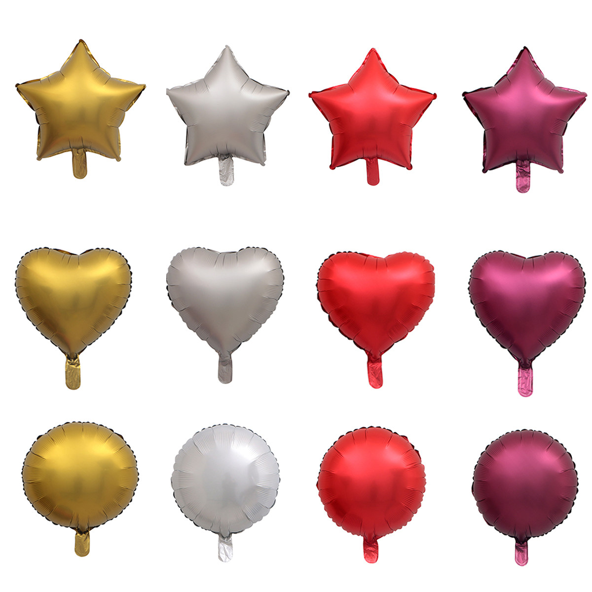 18寸五角星心形金属色铝膜气球酒红金银红磨砂气球生日派对布置,节庆用品/礼品,气球,淘宝优惠券,粉丝福利购,淘宝优惠卷