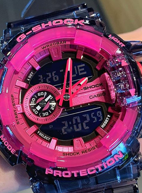 代购CASIO卡西欧冰韧罗志祥贾乃亮同款番茄紫红男女表GA400SK-1A4