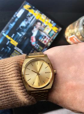 Nixon尼克松男女手表复古方形表时尚礼品石英钢带简约小金表 A045