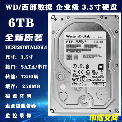 WD/西部数据6T硬盘HUS726T6TALE6L4企业级台式机电脑硬盘CMR垂直