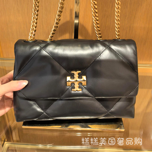 美国正品TB女包新款kira云朵包菱格牛皮单肩斜挎包链条包手提包