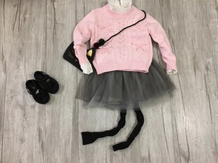 外贸童装秋冬儿童全棉针织打底线衣 女童镂空中粗线套头毛衣