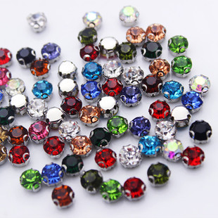 精品手缝钻爪钻3Ｄ爪托6ＭＭ圆形水钻婚纱秀禾鞋 子礼服防刮衣贴钻